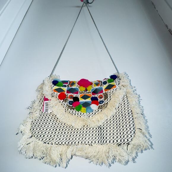 NWT Circus Sam Edelman Boho Crossbody Envelope Handbag Clutch Mirror Embroidery - Picture 8 of 9